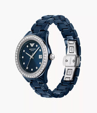 AR70012 Emporio Armani Three-Hand Date Blue Ceramic Watch