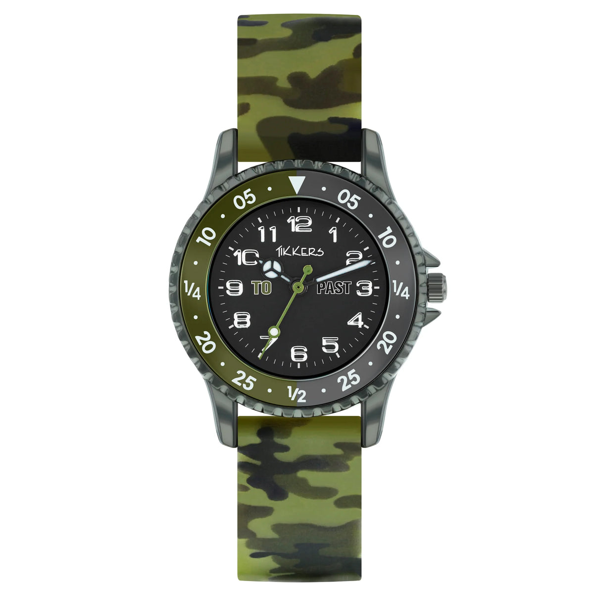 Tikkers Time Teacher Camo Silicone Strap Watch ATK1085