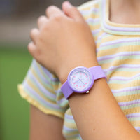 Tikkers Purple Glitter Strap Watch ATK1102