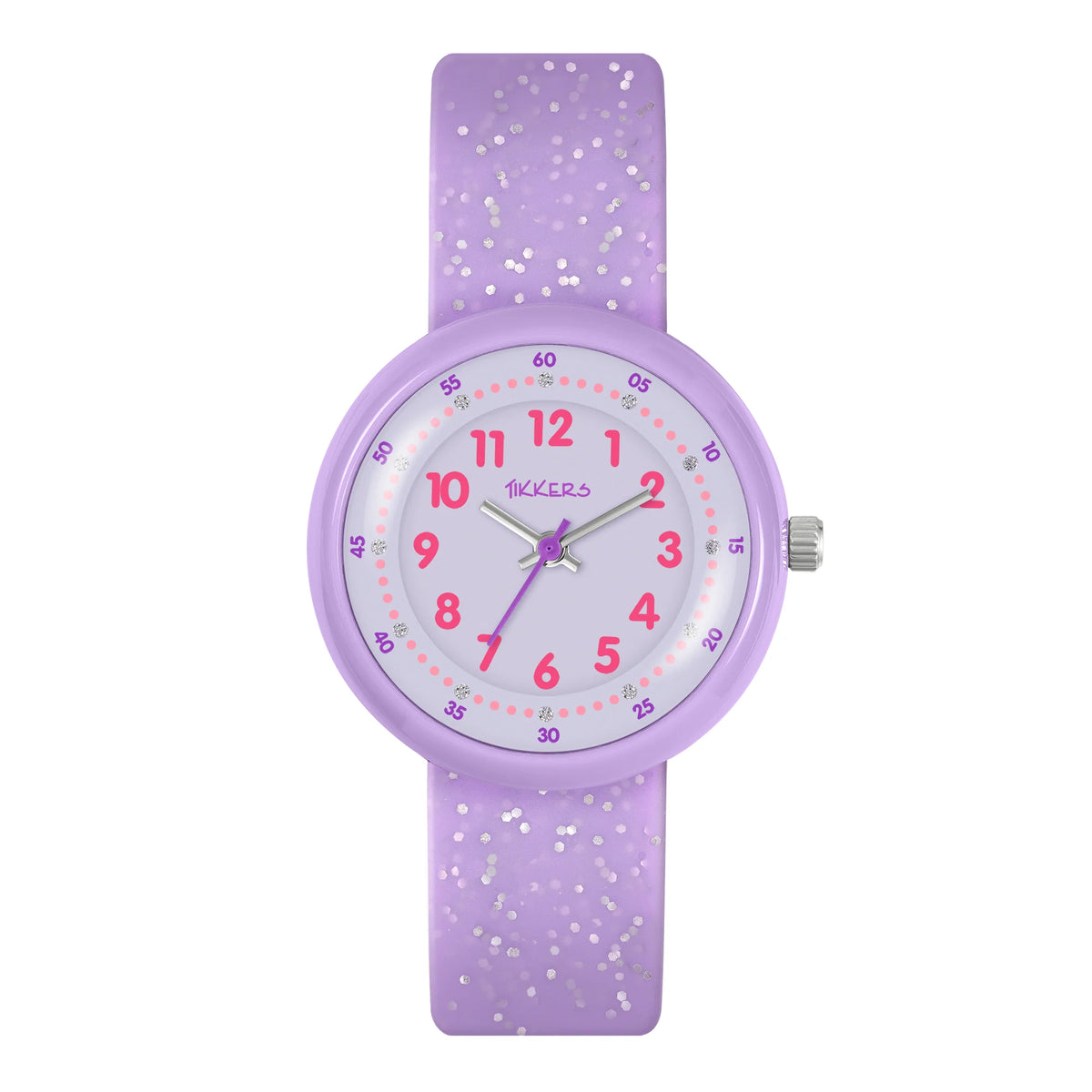Tikkers Purple Glitter Strap Watch ATK1102