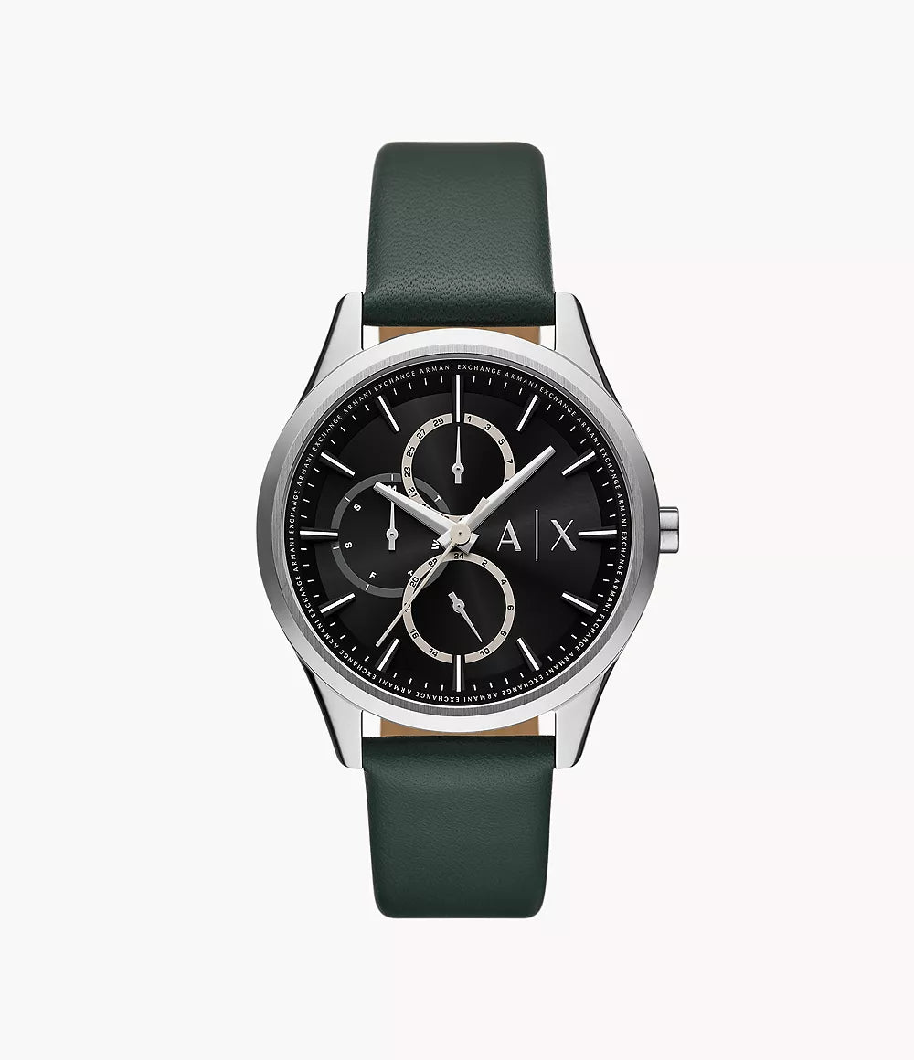 Armani Exchange Multifunction Green Leather Watch AX1883