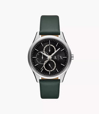 Armani Exchange Multifunction Green Leather Watch AX1883