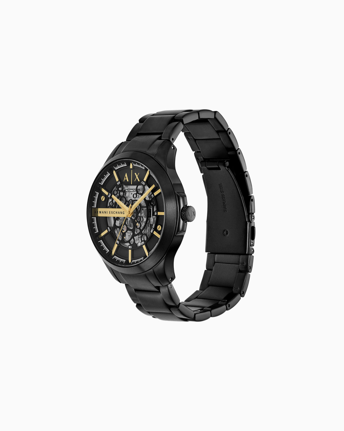 Automatic Black Stainless Steel Watch AX2463