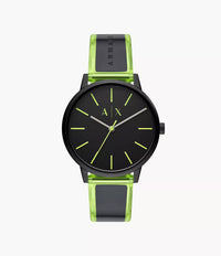 AX2730 - Armani Exchange Three-Hand Black and Neon Green Polyurethane Watch