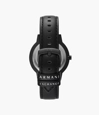 AX2732 Armani Exchange Three-Hand Black Leather Watch