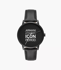 AX2732 Armani Exchange Three-Hand Black Leather Watch