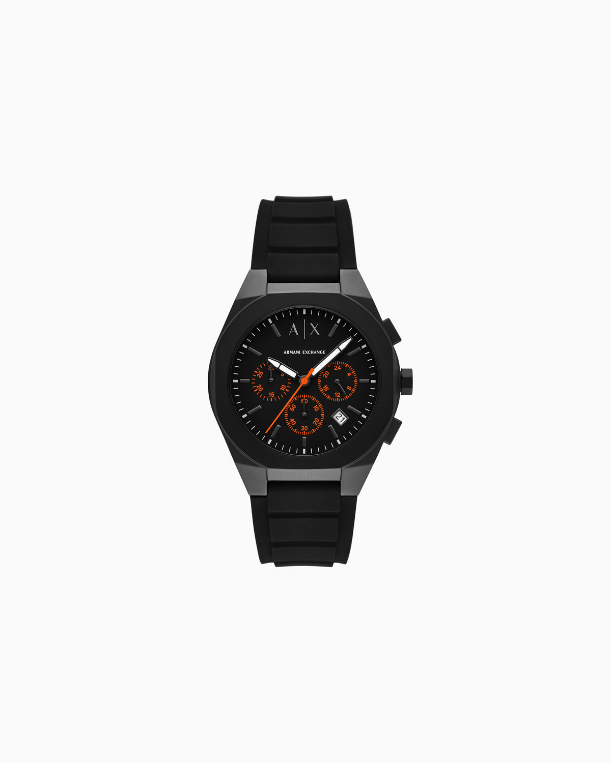 Sync Chronograph Black Silicone Watch AX4198
