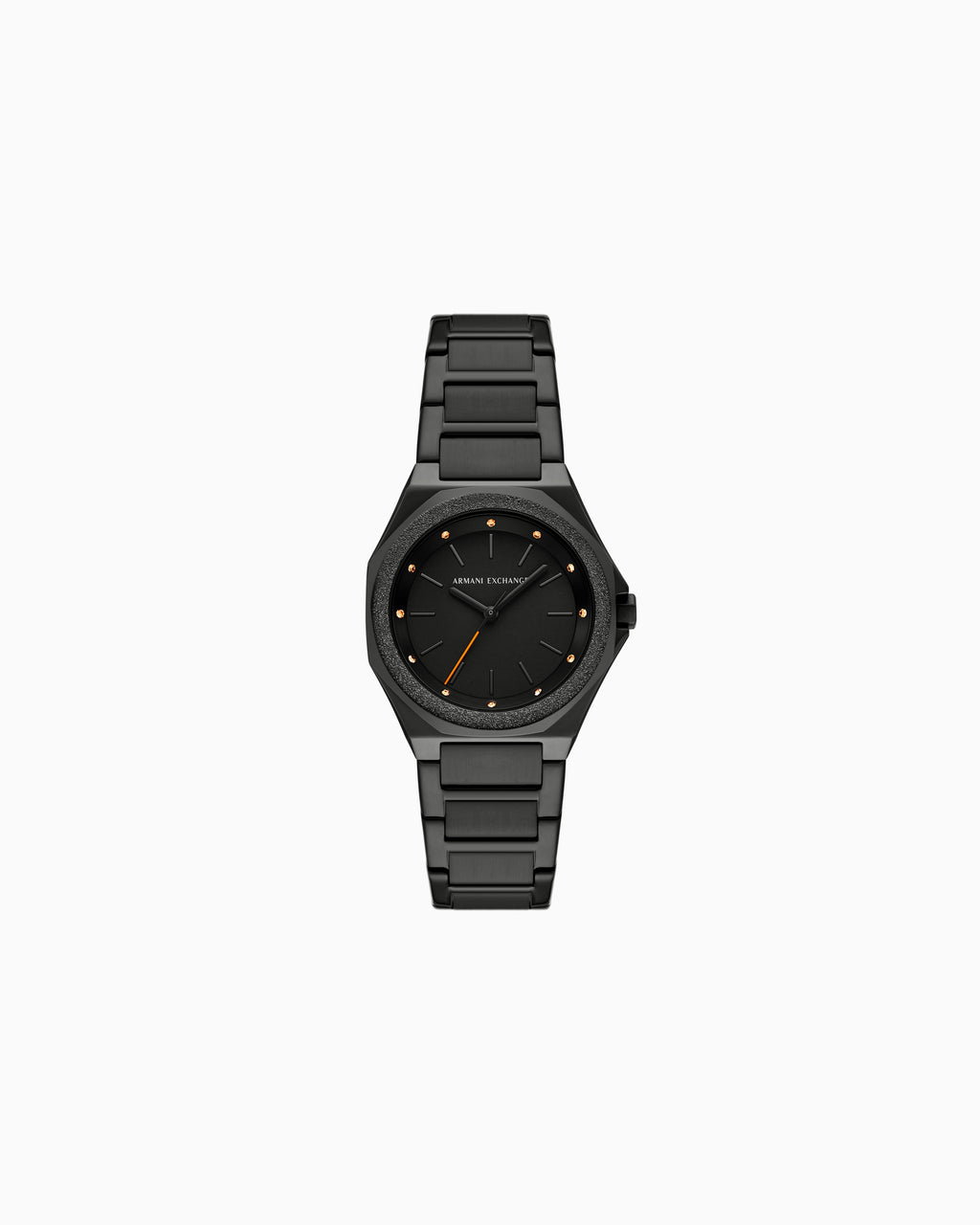 Three-Hand Black Stainless Steel Watch AX4621