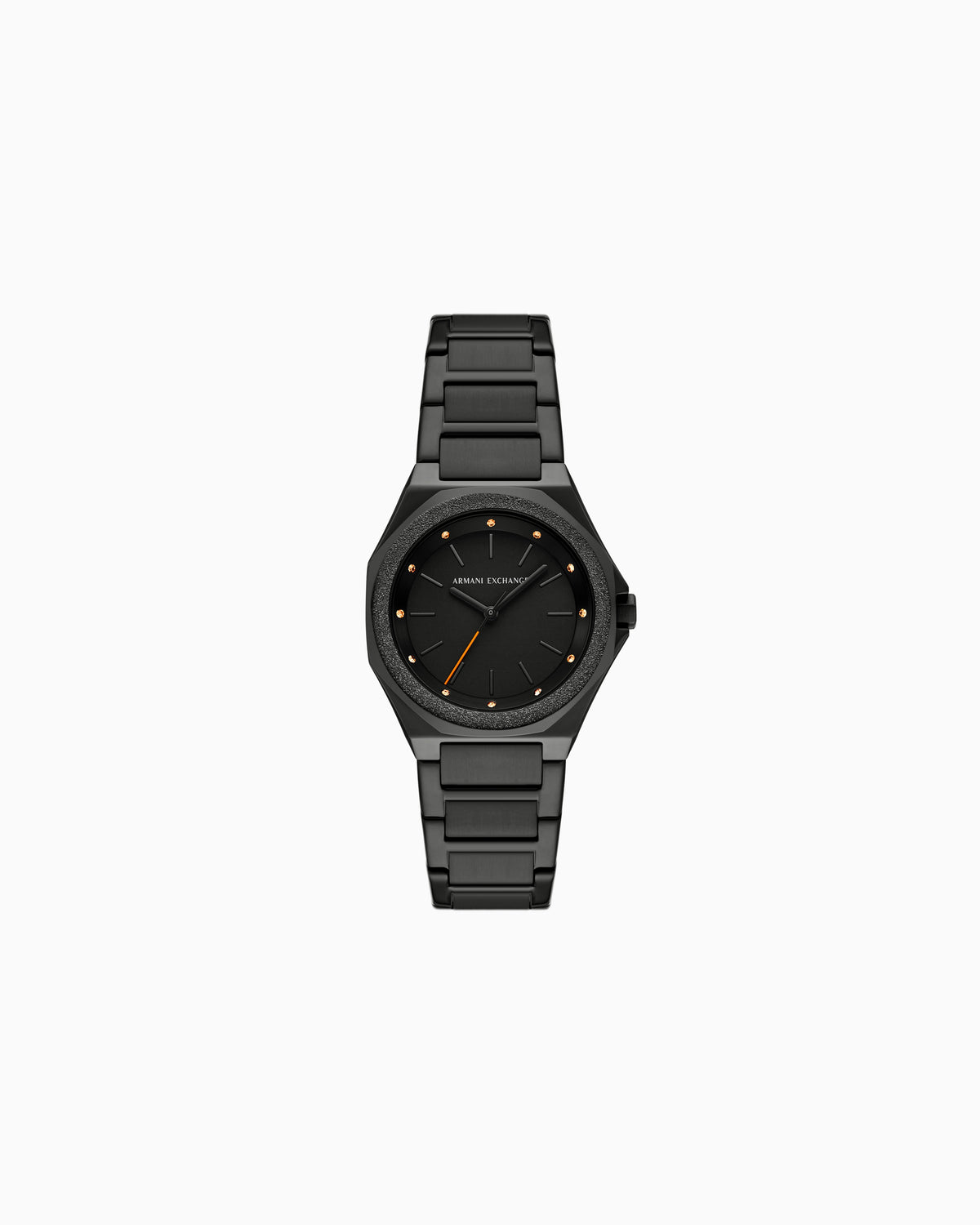 Three-Hand Black Stainless Steel Watch AX4621