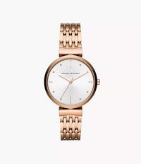 AX5901 Armani Exchange Three-Hand Rose Gold-Tone Stainless Steel Watch