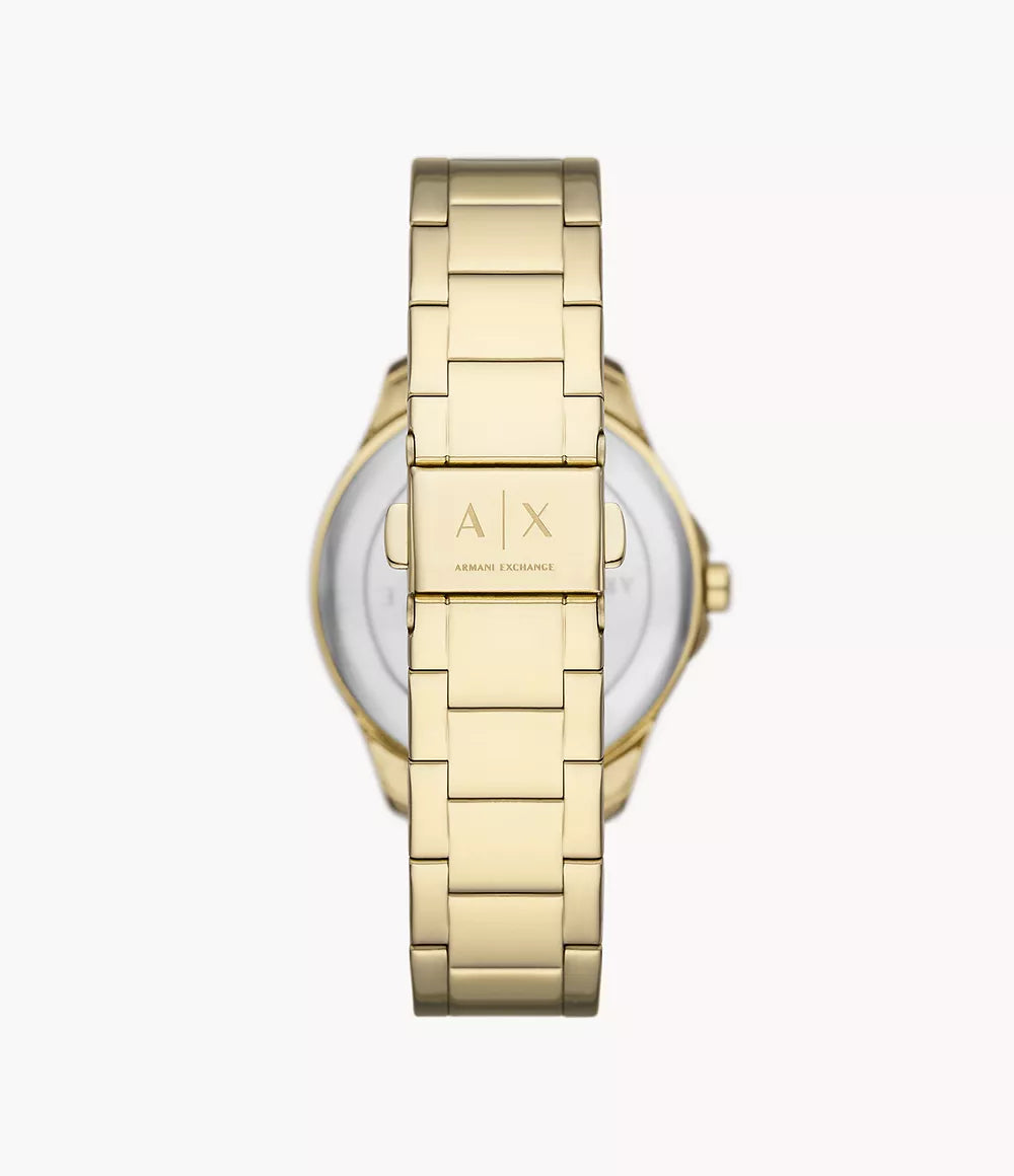 AX7139SET Armani Exchange Three-Hand Gold-Tone Stainless Steel Watch and Bracelet Gift Set