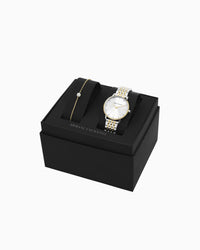 Two-tone three-hand stainless steel watch and bracelet set AX7156SET