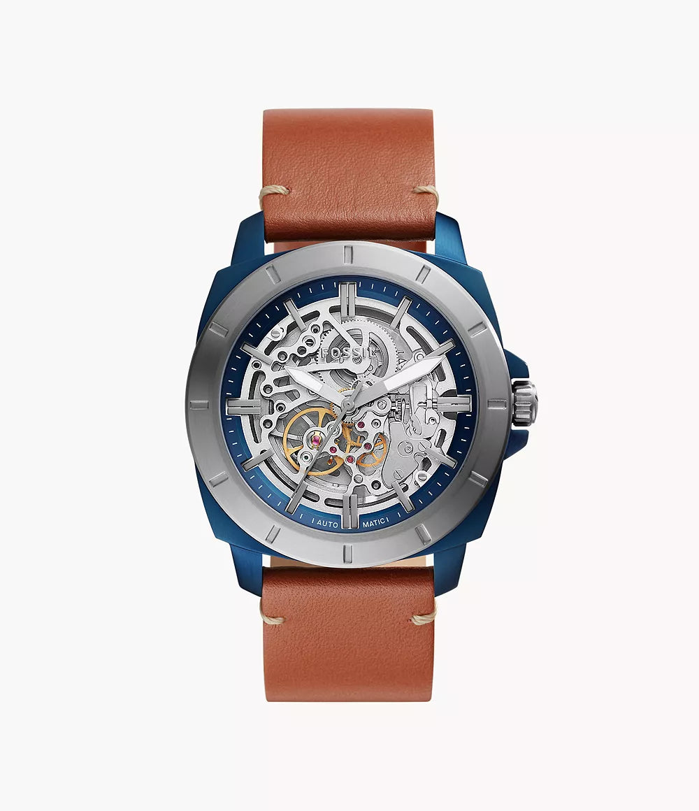 BQ2427 - Fossil Privateer Sport Mechanical Luggage Leather Watch For Men