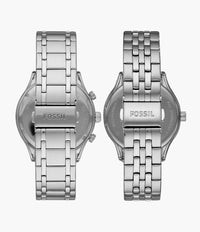 Fossil His and Her Fenmore Multifunction Stainless Steel Watch Gift Set BQ2468SET