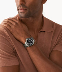 Bannon Three-Hand Date Smoke Stainless Steel Watch and Strap Box Set BQ2785SET