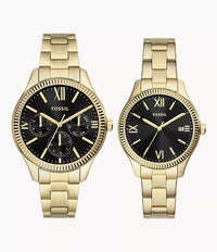 BQ2829SET - Fossil His and Hers Multifunction Gold-Tone Stainless Steel Watch Box Set