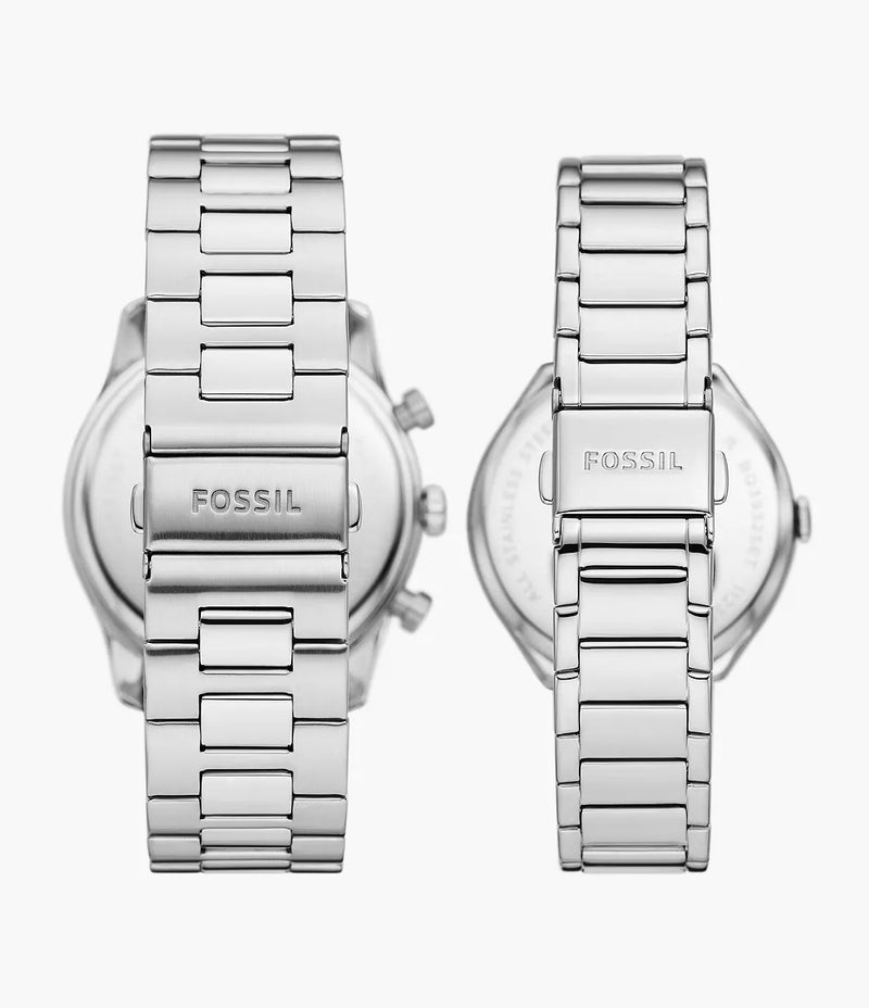 BQ2832SET - Fossil His and Hers Multifunction Stainless Steel Watch Box Set