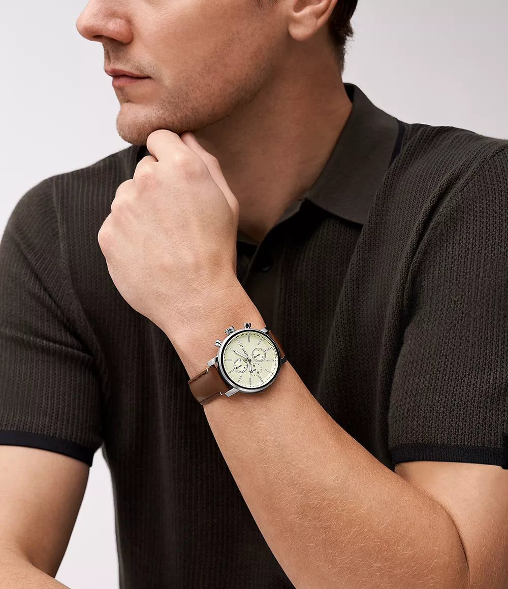 Rhett Multifunction Brown LiteHide™ Leather Watch BQ2850