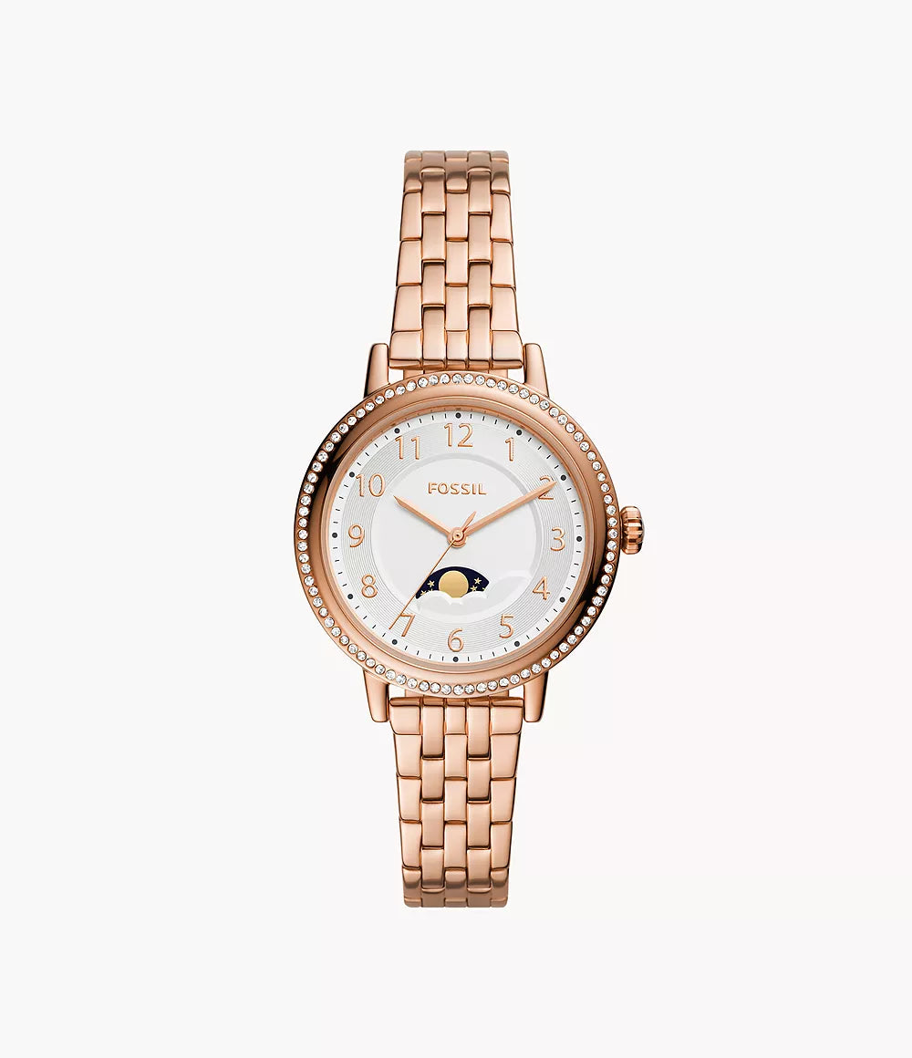 BQ3710 - Fossil Reid Multifunction Rose Gold-Tone Stainless Steel Watch For Women