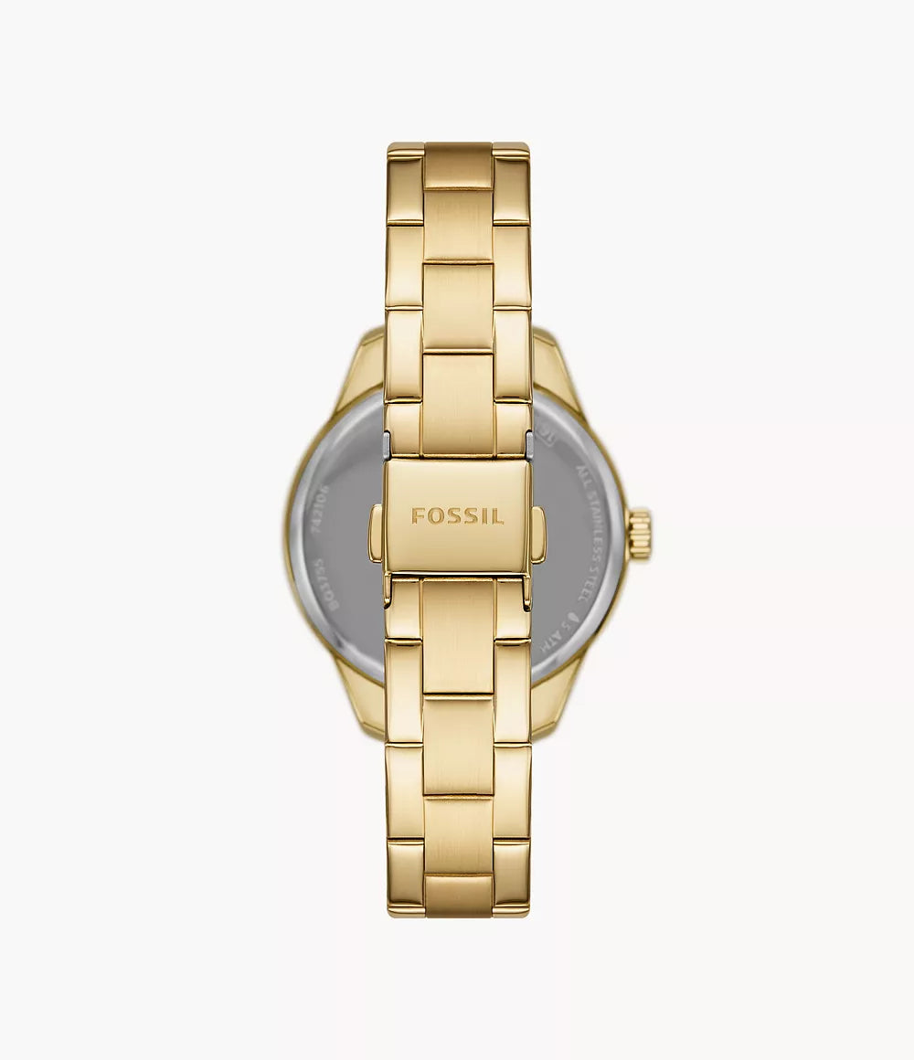 BQ3755 - Fossil Rye Automatic Gold-Tone Stainless Steel Watch For Women