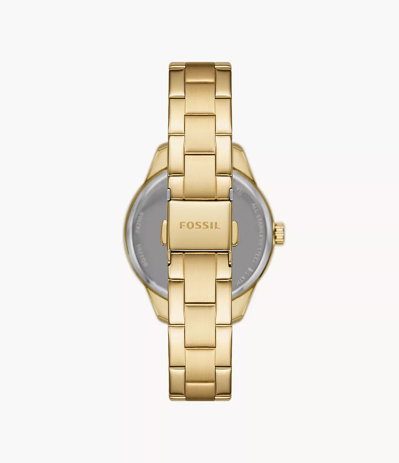 BQ3755 - Fossil Rye Automatic Gold-Tone Stainless Steel Watch For Women