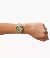 BQ3755 - Fossil Rye Automatic Gold-Tone Stainless Steel Watch For Women