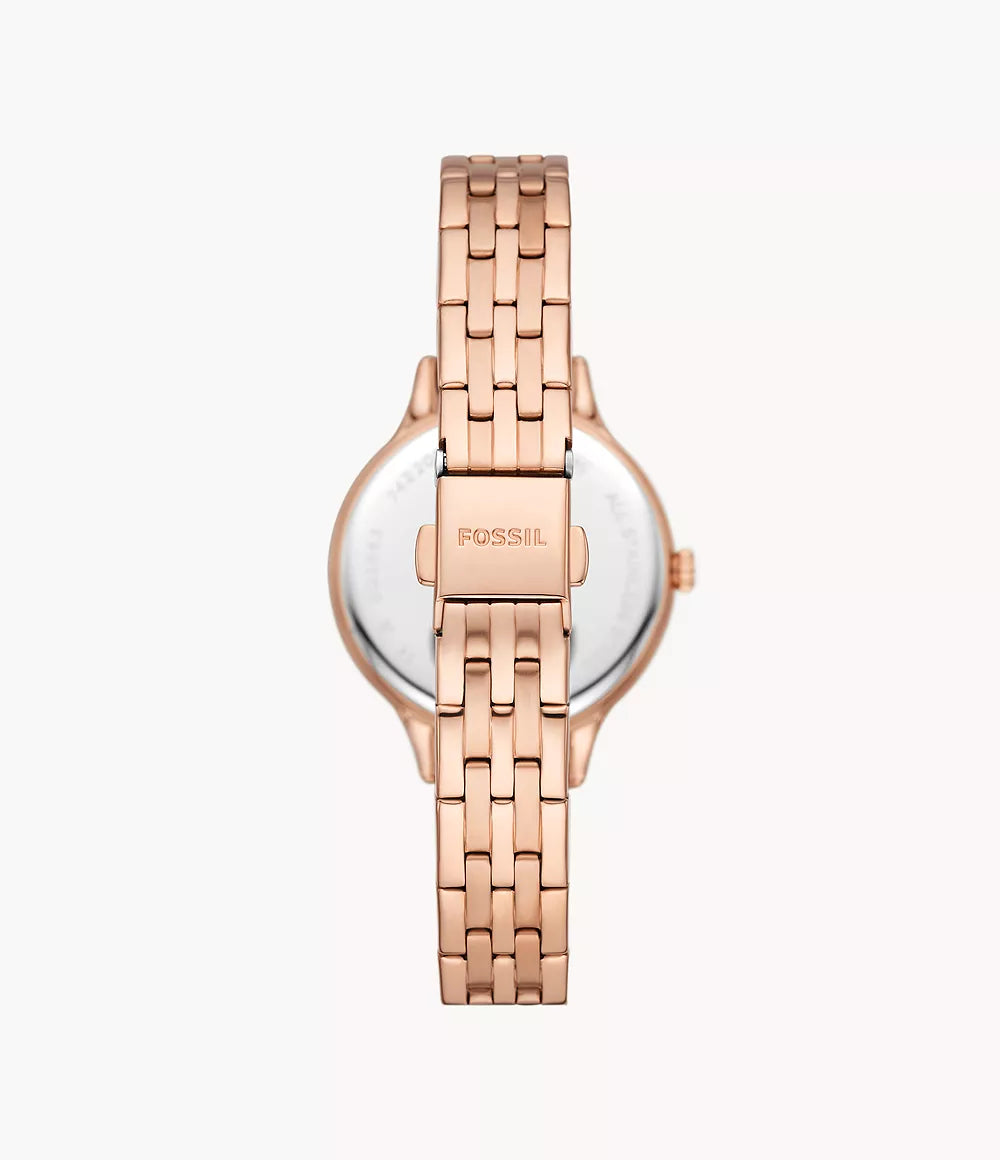 BQ3862 - Fossil Laney Three-Hand Rose Gold-Tone Stainless Steel Watch For Women