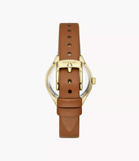 Eevie Three-Hand Date Brown Leather Watch BQ3957