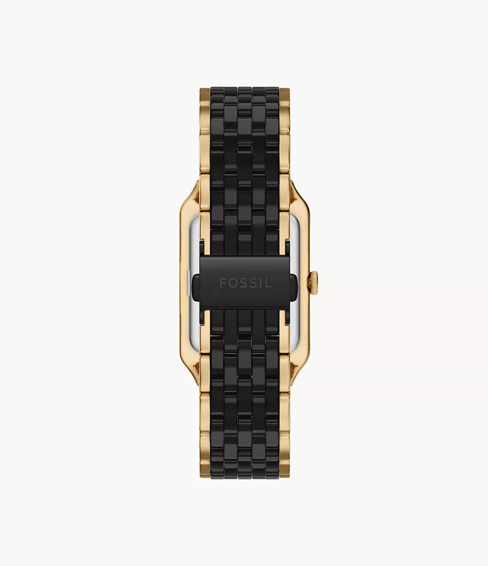 Raquel 26mm Three-Hand Date Gold-Tone Stainless Steel and Black Ceramic Watch CE1135