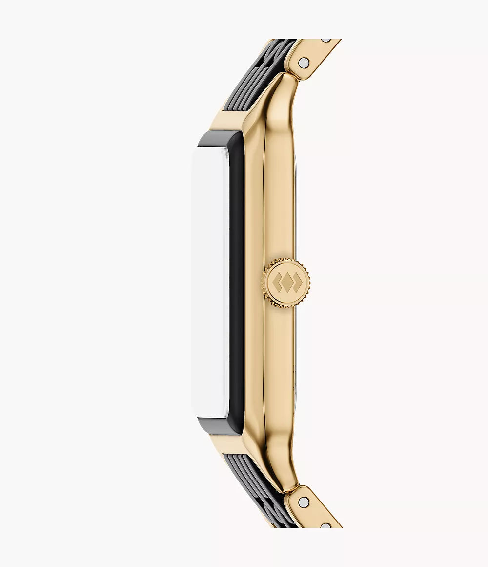 Raquel 26mm Three-Hand Date Gold-Tone Stainless Steel and Black Ceramic Watch CE1135