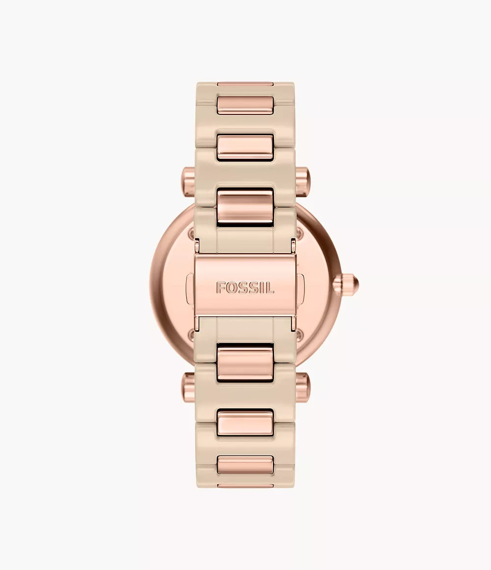 Carlie 38mm Three-Hand Salted Caramel Ceramic and Rose Gold-Tone Stainless Steel Watch CE1141