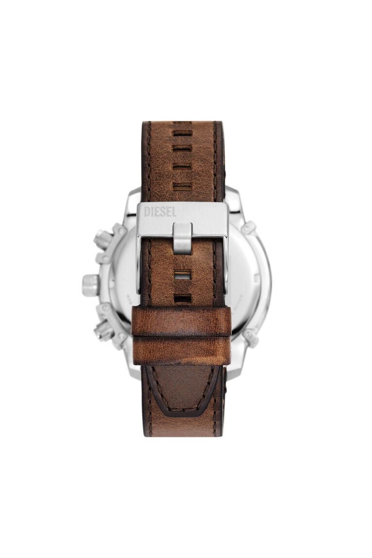 Griffed chronograph brown leather watch DZ4656