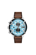 Griffed chronograph brown leather watch DZ4656