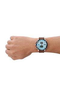 Griffed chronograph brown leather watch DZ4656