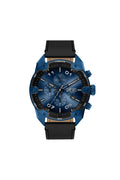 Men's Spiked Chronograph Black Leather Watch | Multicolor DZ4703