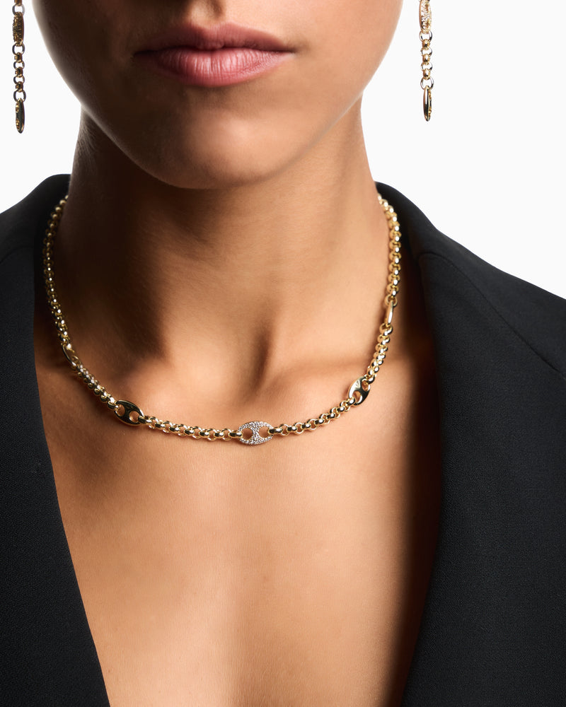 Emporio Armani Gold-Tone Brass Station Necklace EGS3269710