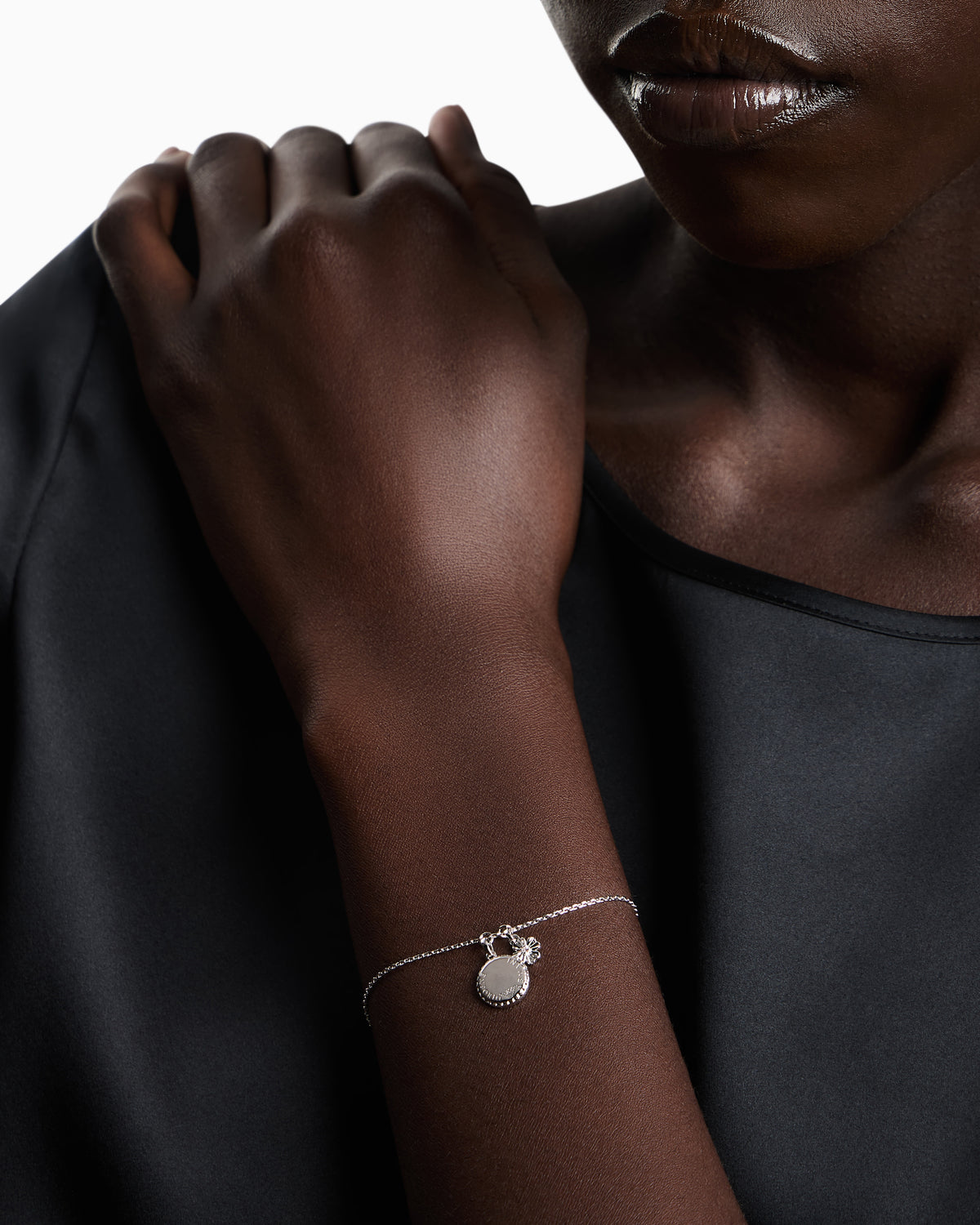 Emporio Armani Silver-Tone Brass Pendant Bracelet EGS3276040