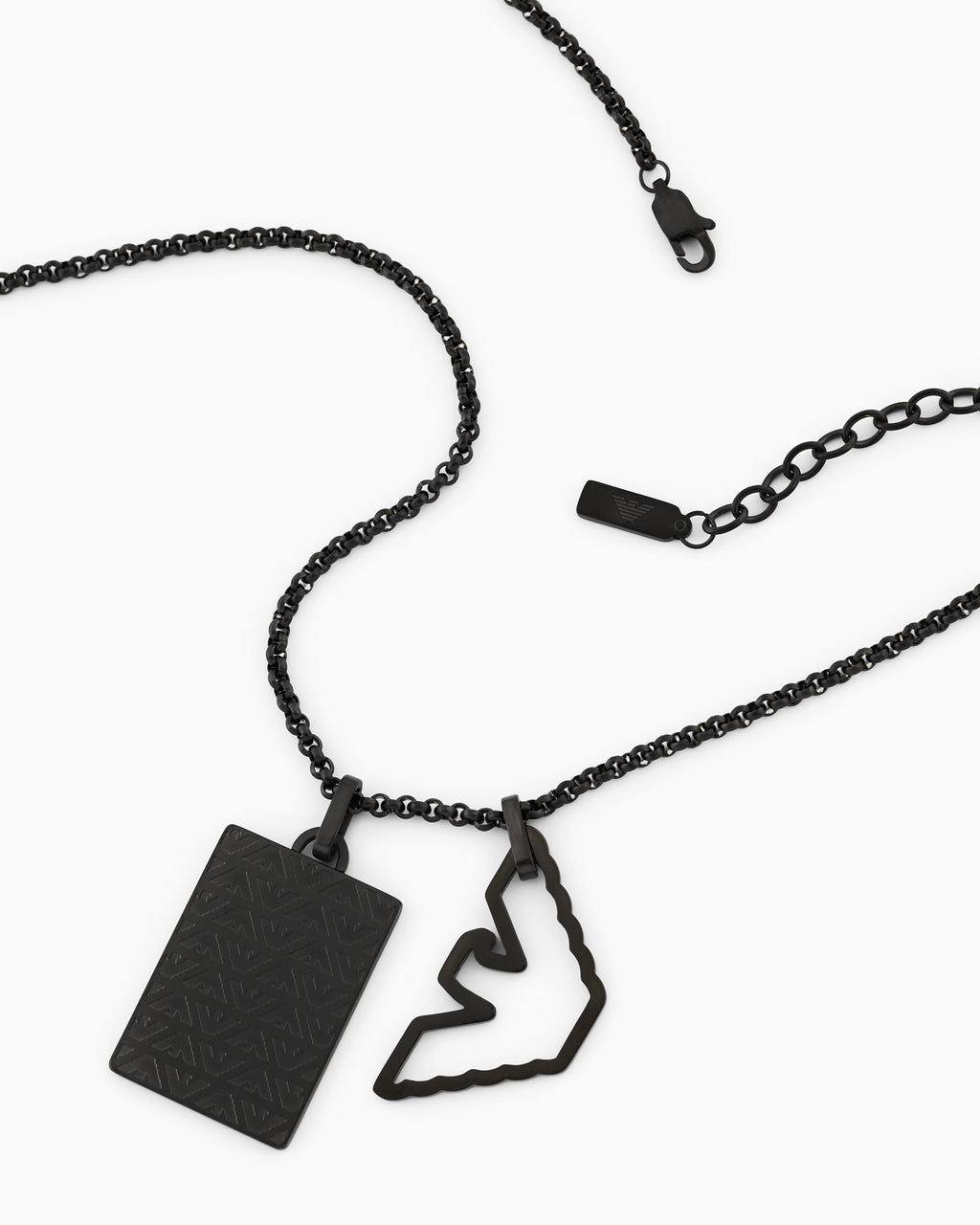 Black Stainless Steel Dog Tag Necklace EGS3384001