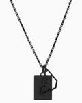 Black Stainless Steel Dog Tag Necklace EGS3384001