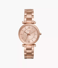 ES4301 - Fossil Carlie Three-Hand Rose Gold-Tone Stainless Steel Watch For Women