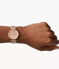 ES4301 - Fossil Carlie Three-Hand Rose Gold-Tone Stainless Steel Watch For Women