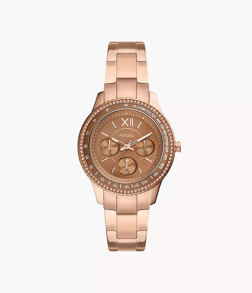 ES5109 - Fossil Stella Sport Multifunction Rose Gold-Tone Stainless Steel Watch For Women