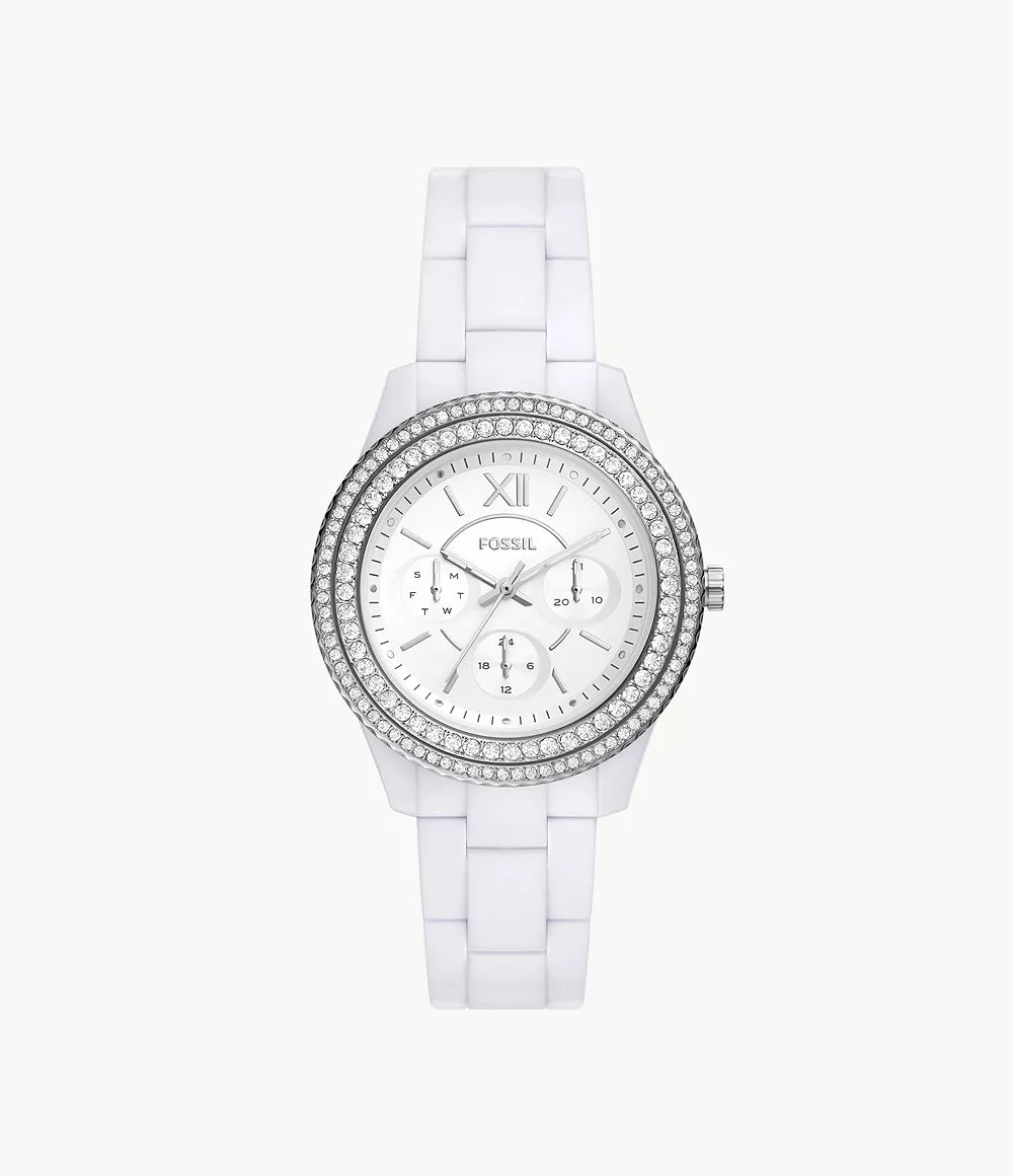 ES5151 - Fossil Stella Multifunction White Castor Oil Watch For Women