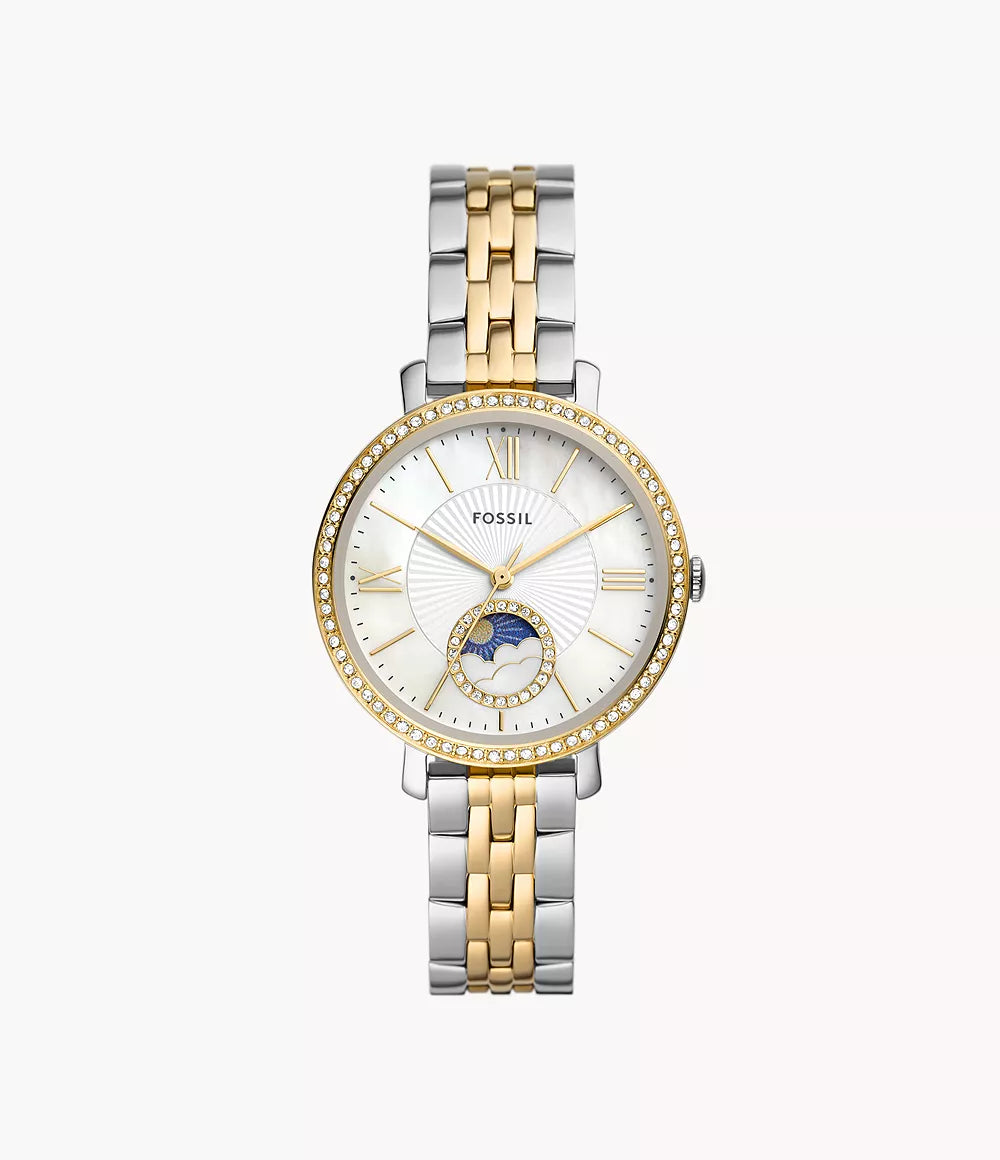 ES5166 - Fossil Jacqueline Sun Moon Multifunction Two-Tone Stainless Steel Watch For Women