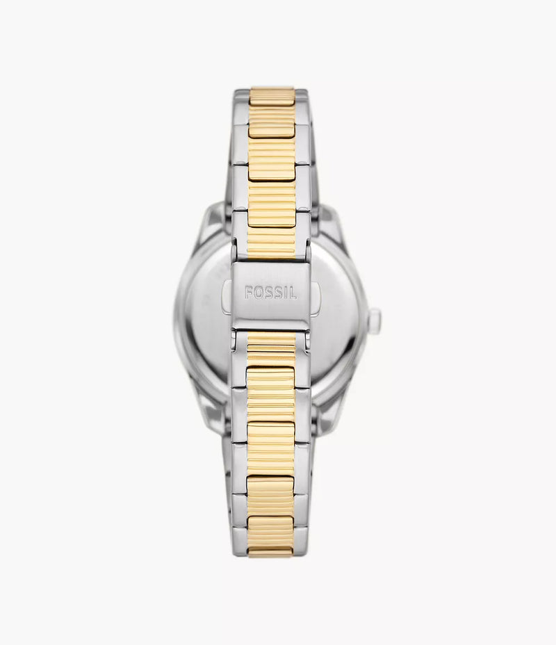 ES5198 - Fossil Scarlette Three-Hand Day-Date Two-Tone Stainless Steel Watch For Women