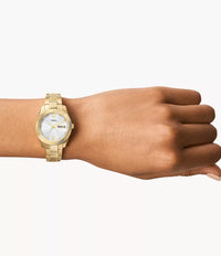 ES5199 - Fossil Scarlette Three-Hand Day-Date Gold-Tone Stainless Steel Watch For Women