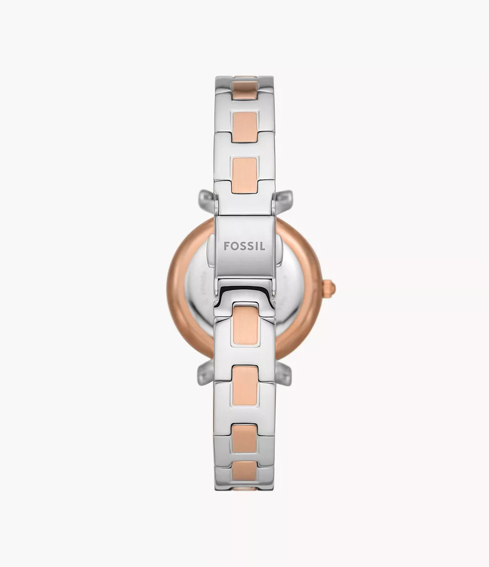 ES5201 - Fossil Carlie Three-Hand Two-Tone Stainless Steel Watch For Women