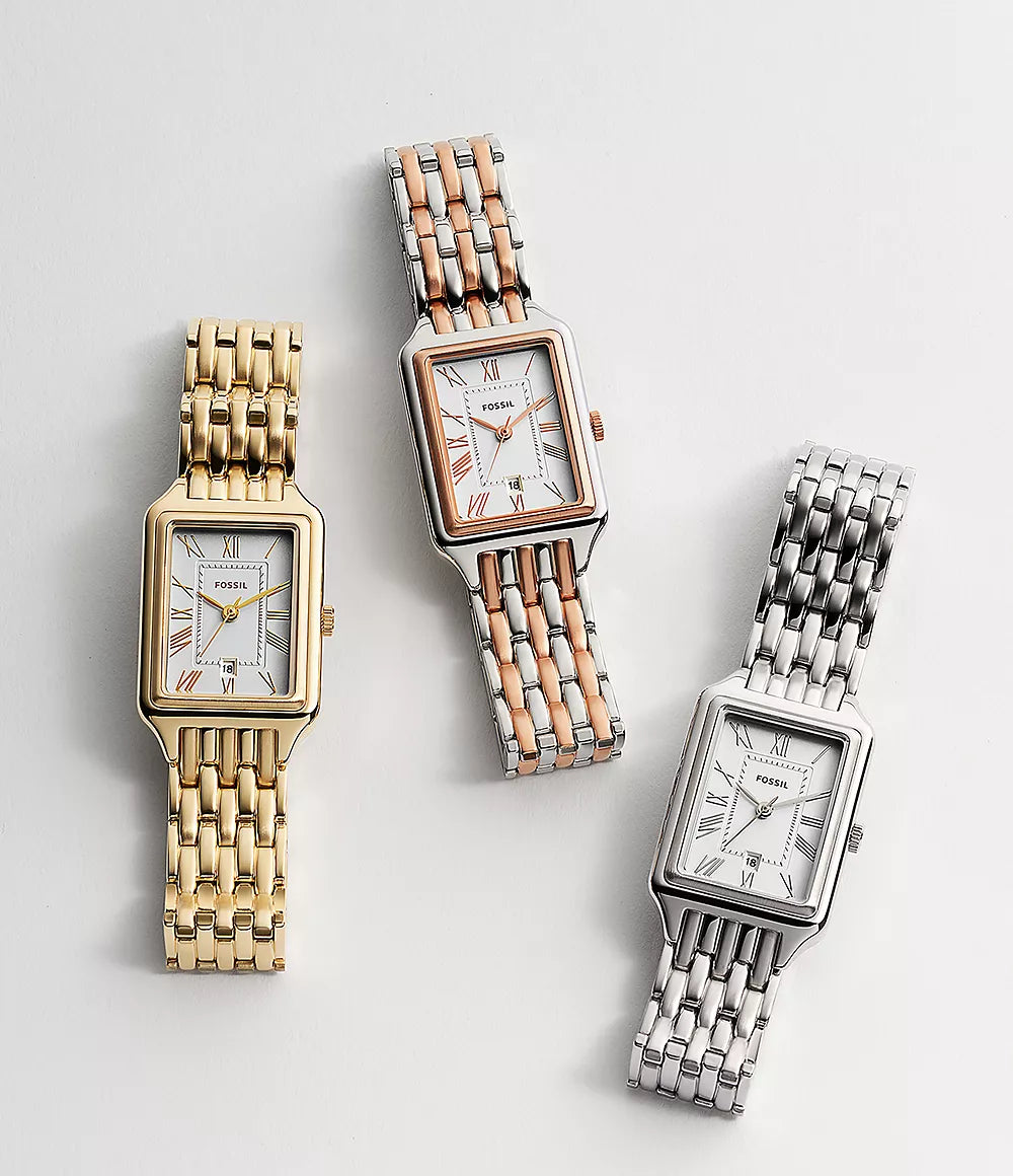 Raquel Three-Hand Date Gold-Tone Stainless Steel Watch ES5220