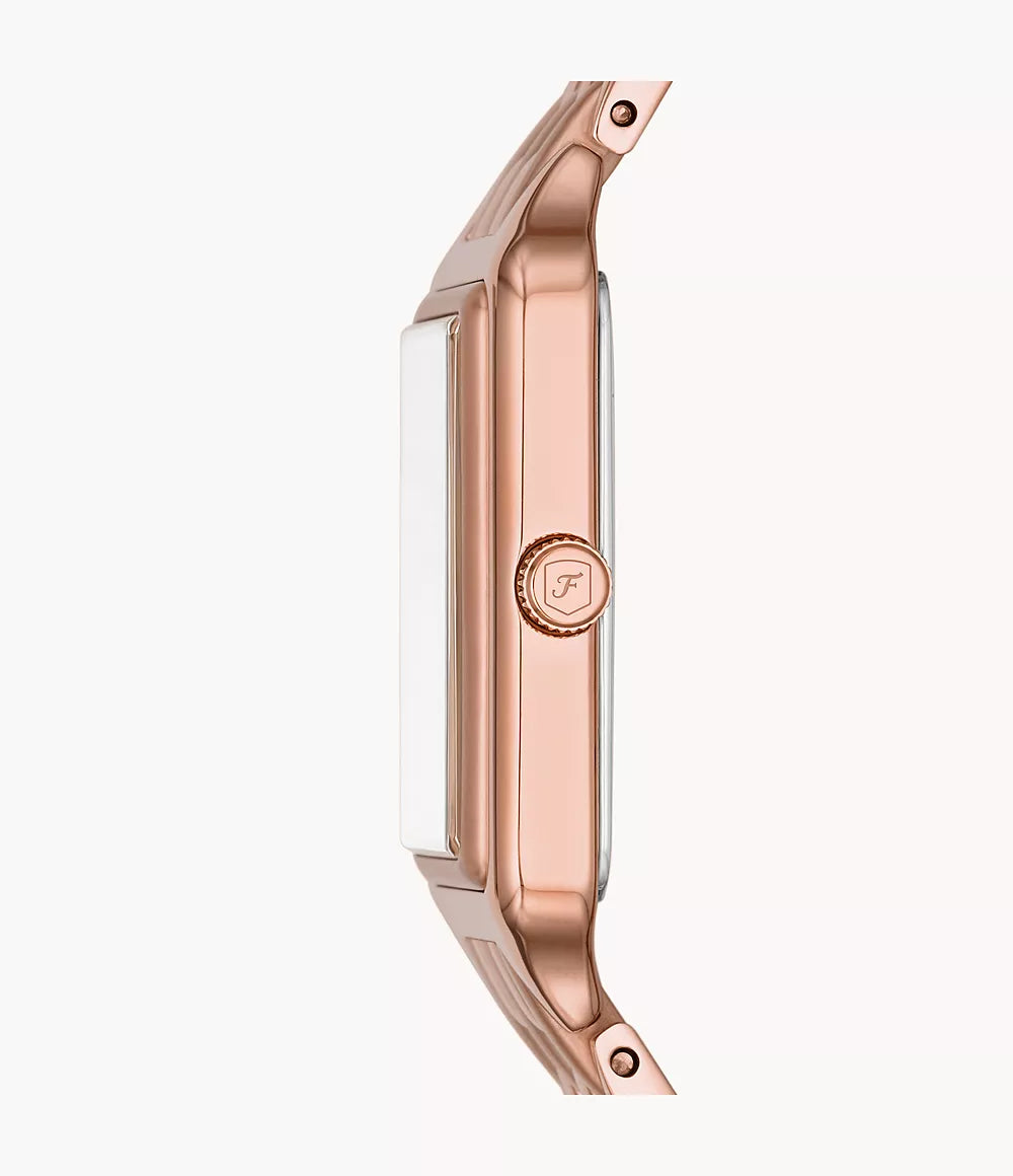 Raquel Three-Hand Date Rose Gold-Tone Stainless Steel Watch ES5271