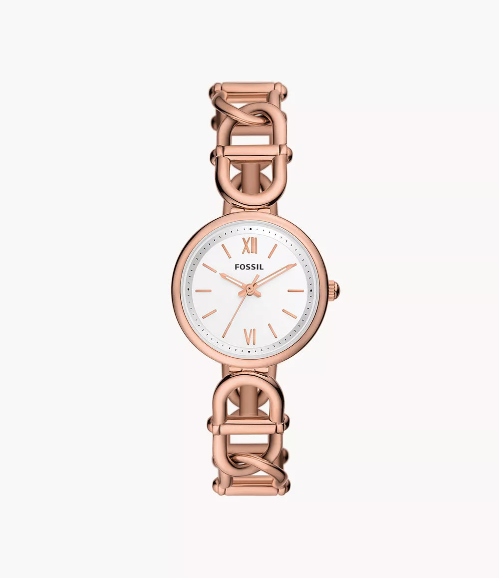 ES5273 - Fossil Carlie Three-Hand Rose Gold-Tone Stainless Steel Watch For Women